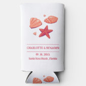 Rafraîchisseur Pour Canette Slim Soirée de mariage à Rustic Beach (Recto)