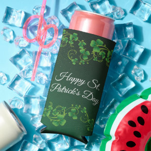 Rafraîchisseur Pour Canette Slim St. Patrick's Day Green Vine Shamrock Irish Party