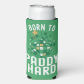 Rafraîchisseur Pour Canette Slim St. Patrick's Day Né à Paddy Hard Funny Party (Seltzer Recto)