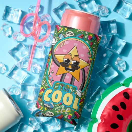 Rafraîchisseur Pour Canette Slim Stay Cool Retro Pop Art Can Cooler (Été in situ)