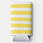 Rafraîchisseur Pour Canette Slim Stripes inégales - Citron jaune et blanc (Verso)