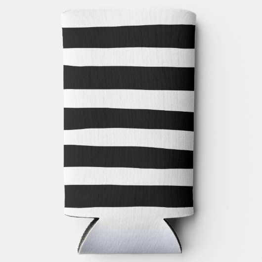 Rafraîchisseur Pour Canette Slim Stripes inégales - Noir et blanc (Recto)