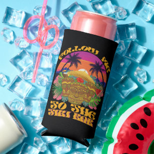 Rafraîchisseur Pour Canette Slim Suivez-moi au bar Tiki Party luau hawaïen