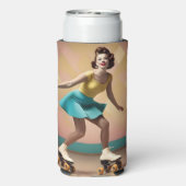 Rafraîchisseur Pour Canette Slim "Super Glide : rythmes rétro sur roues de patinage (Seltzer Verso)