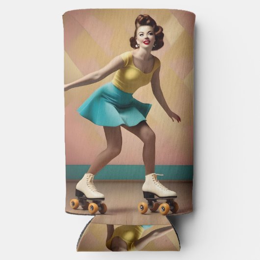 Rafraîchisseur Pour Canette Slim "Super Glide : rythmes rétro sur roues de patinage (Verso)