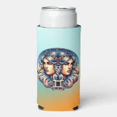 Rafraîchisseur Pour Canette Slim SYMBOLE Horoscope Gemini | SIGNE D'Astrologie Jume (Seltzer Recto)