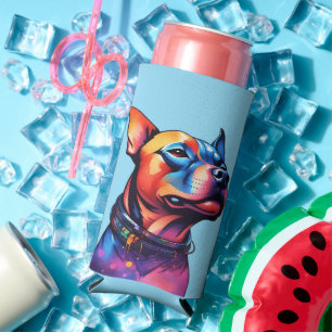 Rafraîchisseur Pour Canette Slim Taureau coloré Terrier Conception Cyberpunk,