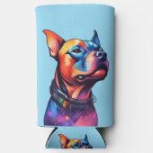 Rafraîchisseur Pour Canette Slim Taureau coloré Terrier Conception Cyberpunk, (Recto)