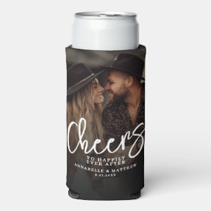 Rafraîchisseur Pour Canette Slim Tchin-Tchin Pour un Bonheur Éternel Photo Mariage