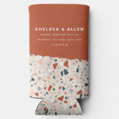 Rafraîchisseur Pour Canette Slim Terrazzo Slab Mariage invité Skinny (Verso)