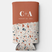 Rafraîchisseur Pour Canette Slim Terrazzo Slab Mariage invité Skinny (Recto)