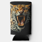 Rafraîchisseur Pour Canette Slim Tête d'attaque du léopard (Verso)