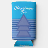 Rafraîchisseur Pour Canette Slim "Thé de Noël." Citation Drôle. Golf bleu et blanc (Verso)