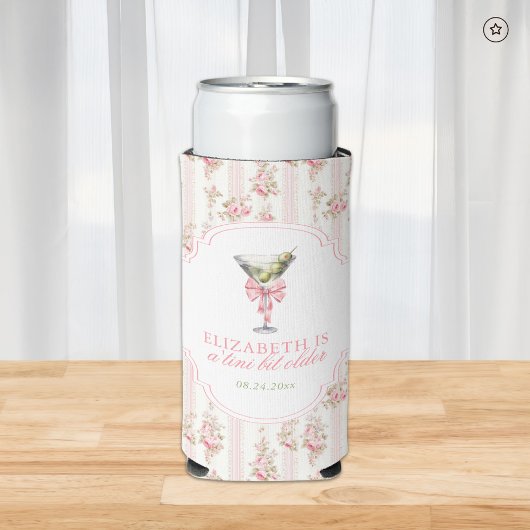 Rafraîchisseur Pour Canette Slim 'Tini Bit Ancien Martini Coquette Anniversaire