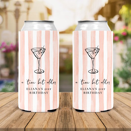 Rafraîchisseur Pour Canette Slim Tini Bit Ancienne fête d'anniversaire personnalisé