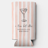 Rafraîchisseur Pour Canette Slim Tini Bit Ancienne fête d'anniversaire personnalisé (Verso)