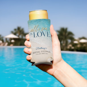 Rafraîchisseur Pour Canette Slim Toute la mer n'est qu'amour Beach Bridal Shower