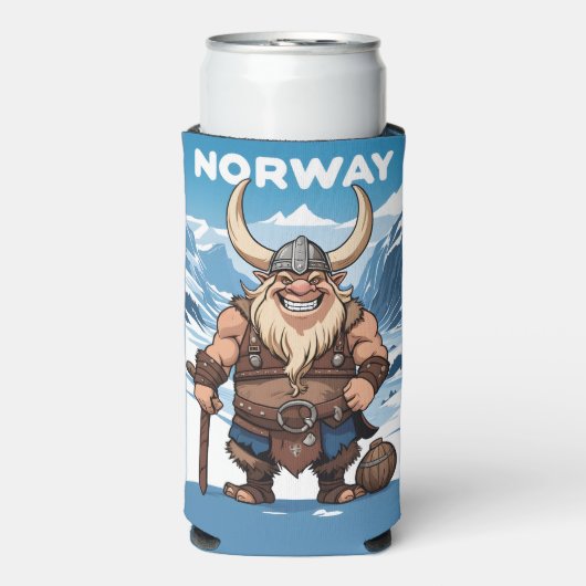 Rafraîchisseur Pour Canette Slim Tranche norvégienne de texte personnalisé (Seltzer Recto)