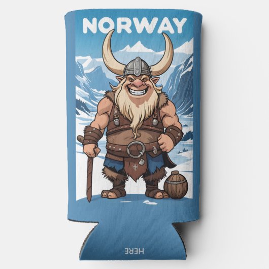 Rafraîchisseur Pour Canette Slim Tranche norvégienne de texte personnalisé (Verso)