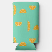 Rafraîchisseur Pour Canette Slim Tranches orange sur vert (Verso)