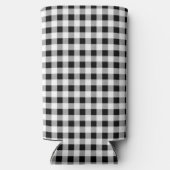 Rafraîchisseur Pour Canette Slim Trendy Monogram Initials, Buffalo Check Pattern, (Verso)