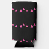 Rafraîchisseur Pour Canette Slim triangles roses Abstraits sur noir (Verso)