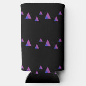 Rafraîchisseur Pour Canette Slim triangles violets Abstraits sur noir (Verso)