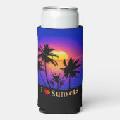 Rafraîchisseur Pour Canette Slim Tropical Sunset Palm Trees (Seltzer Recto)