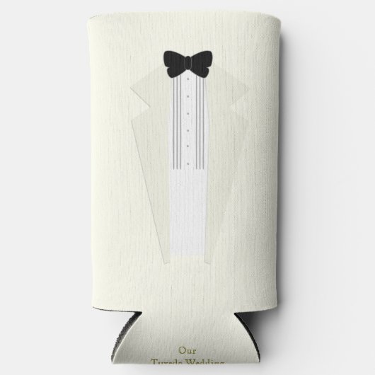 Rafraîchisseur Pour Canette Slim Tuxedo Groomsmen Mariage Can Cooler (Recto)