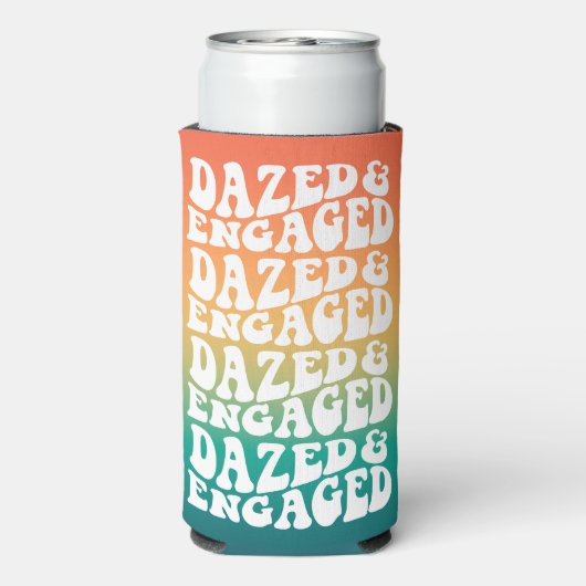 Rafraîchisseur Pour Canette Slim Typographie bavardée Retro Gradient (Seltzer Verso)