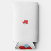 Rafraîchisseur Pour Canette Slim une fleur rouge au centre bleu (Verso)