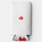 Rafraîchisseur Pour Canette Slim une fleur rouge au centre bleu (Recto)