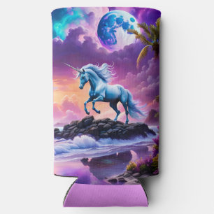 Rafraîchisseur Pour Canette Slim Unicorne sur Imaginaire Tropical Beach