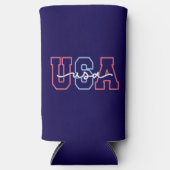 Rafraîchisseur Pour Canette Slim USA Text 4th Of July Design-62118 (Recto)