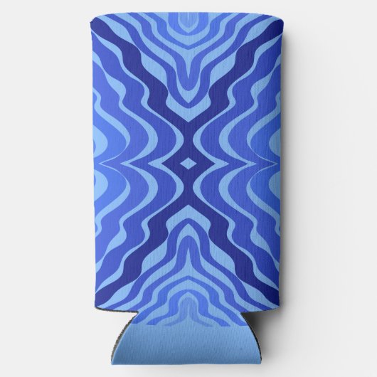 Rafraîchisseur Pour Canette Slim Vagues bleues réfléchissantes Moderne Design abstr (Verso)