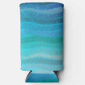 Rafraîchisseur Pour Canette Slim Vagues Salées De Plage Côtière Sur Turquoise (Recto)