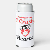 Rafraîchisseur Pour Canette Slim Valentine's I Crush Hearts mignon araignée | (Seltzer Recto)