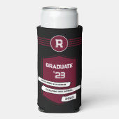 Rafraîchisseur Pour Canette Slim Varsity Letterman | Monogramme Bourgogne (Seltzer Recto)