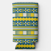 Rafraîchisseur Pour Canette Slim Vert bleu traditionnel Motif tribal (Verso)