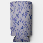 Rafraîchisseur Pour Canette Slim Vignes fleuries bleues gris (Recto)