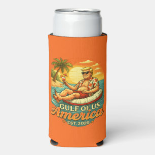 Rafraîchisseur Pour Canette Slim Vintage drôle Trump Amérique du Golfe 2025