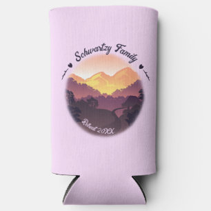 Rafraîchisseur Pour Canette Slim Vintage Purple Jaune Farmhouse Mountain Sunset