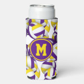Rafraîchisseur Pour Canette Slim Violet or volleyballs motif monogrammé (Seltzer Verso)