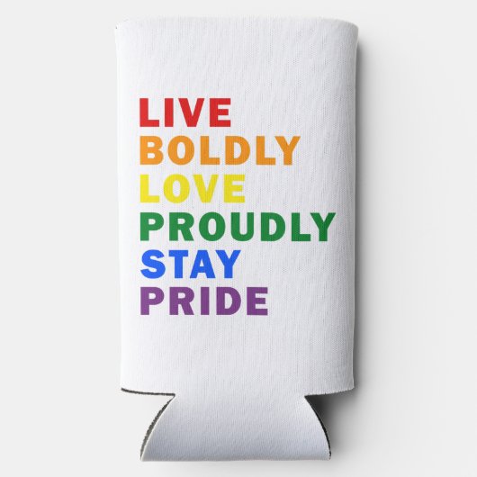 Rafraîchisseur Pour Canette Slim Vivez Vivement Amour Fièrement Rester Fière Boire (Verso)