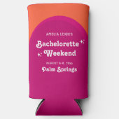 Rafraîchisseur Pour Canette Slim Week-end de Bachelorette Rétro Rose & Orange Sunse (Recto)