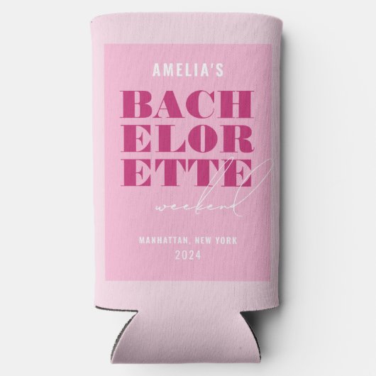 Rafraîchisseur Pour Canette Slim Week-end de Fiançailles Rose Bold (Verso)