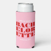 Rafraîchisseur Pour Canette Slim Week-end de Fiançailles Rose et Rouge Audacieux (Seltzer Recto)