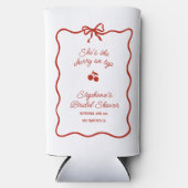 Rafraîchisseur Pour Canette Slim Whimsy Red Elle est la cerise sur la Fête des mari (Recto)