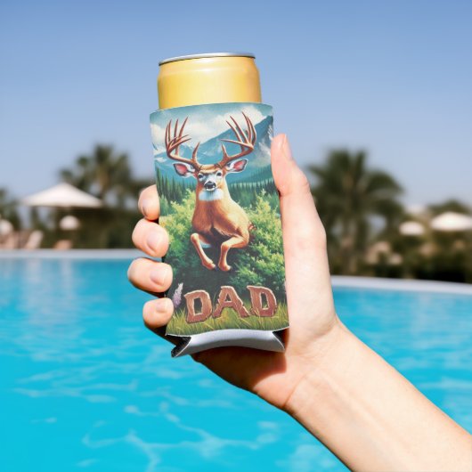 Rafraîchisseur Pour Canette Slim Whitetail Buck Papa (Piscine in situ)