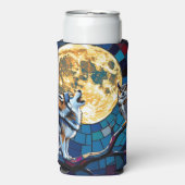 Rafraîchisseur Pour Canette Slim  Wolf and Owl Mosaic Art (Seltzer Recto)